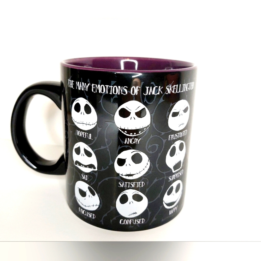 Licensed HTF Oversized 20oz Emotions Of Jack Skellington‎ Mug 360 Design